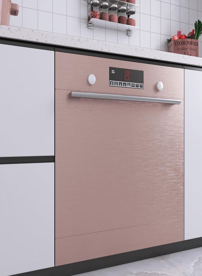 LACHEERY Thick Brushed Stainless Steel Contact Paper for Kitchen Appliances 15.8"x276" Metallic Gold Peel and Stick Wallpaper Removable Gold Contact Paper for Cabinets Drawers Refrigerator Oven Vinyl - Image 3